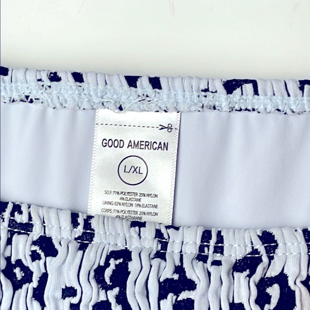 Good American Blue and White Textured Floral Bikini Set - Picture 2 of 5